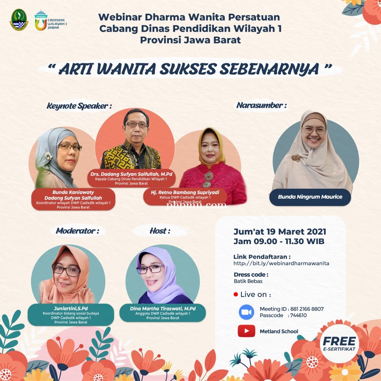 Webinar Dharma Wanita Persatuan Cadisdik Wilayah 1 Provinsi Jawa Barat
